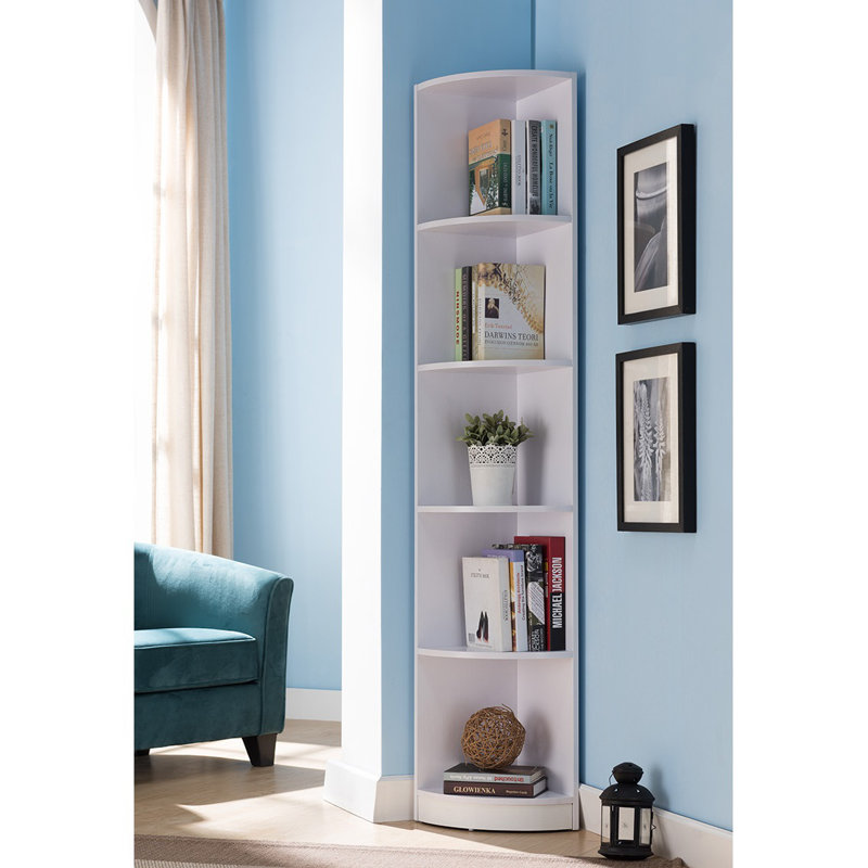 Latitude Run® Modern Contemporary Corner Bookshelf Case Display